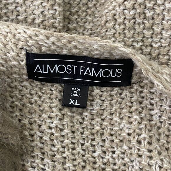 Almost Famous Faux Fur Vest Knitted Back Size XL - Picture 5 of 7